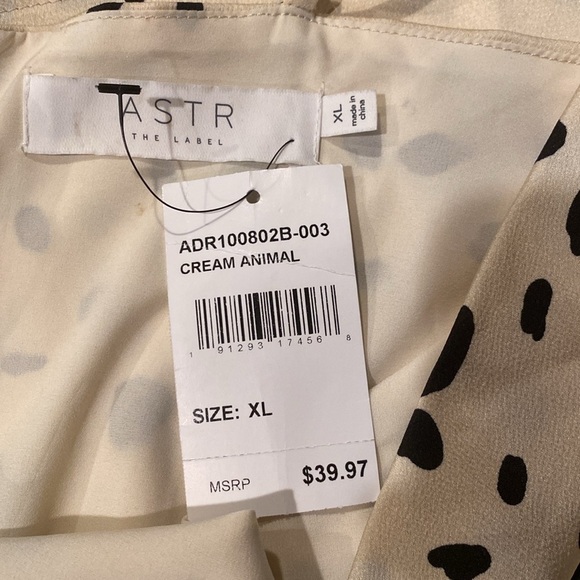 XL ASTR cream and animal print lined dress - NWT - Picture 3 of 5